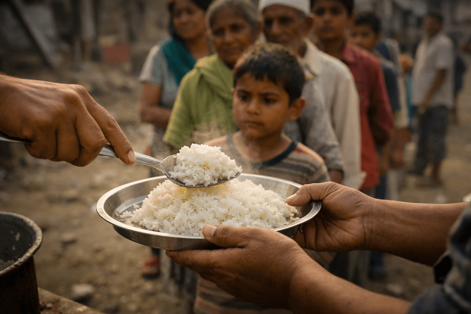 Annadaan volunteers serving food to the community